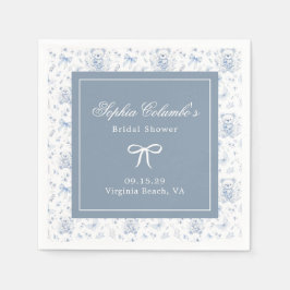Servilleta De Papel Dusty Blue Chinoiserie Baby Shower Paper Napkin