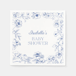 Servilleta De Papel Dusty Blue Chinoiserie Boy Baby Shower