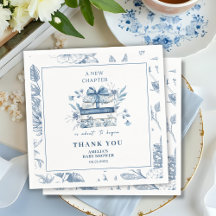 Dusty Blue Chinoiserie Nuevo capítulo Baby Shower