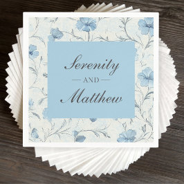 Servilleta De Papel Dusty Blue Country Garden Elegante Boda Floral