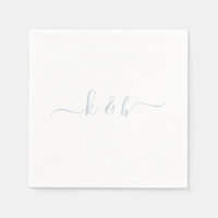 Dusty Blue Couple Initials Guión de Swash