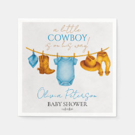Servilleta De Papel Dusty Blue Cowboy Napkins Western Baby Shower Boy