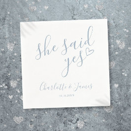 Servilleta De Papel Dusty Blue Dijo Sí Partido Compromiso