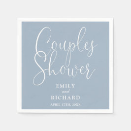 Servilleta De Papel Dusty Blue Elegant Couples Bridal Weddal Shower