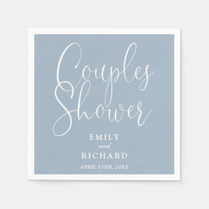 Servilleta De Papel Dusty Blue Elegant Couples Bridal Weddal Shower