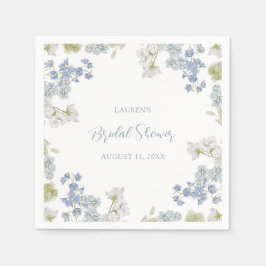 Servilleta De Papel Dusty Blue Elegant Jardín Vintage Bridal Ducha