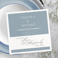 Dusty Blue Elegant Wedding Toast Personalizado