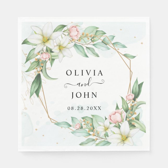 Servilleta De Papel Dusty Blue Eucalyptus Greenery Suculento Boda (Anverso)