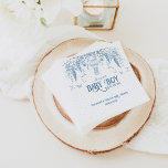 Servilleta De Papel Dusty Blue Floral Vintage Boy Baby Shower<br><div class="desc">Dusty Blue Whimsical Floral Baby Shower</div>