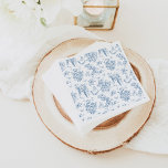 Servilleta De Papel Dusty Blue Floral Vintage Teddy Bear Baby Shower<br><div class="desc">Dusty Blue Whimsical Floral Baby Shower</div>