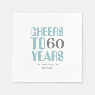 Servilleta De Papel Dusty Blue Gray Cheths Milestone Cumpleaños