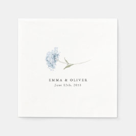 Servilleta De Papel Dusty Blue Hydrangea Personalized Wedding Napkins