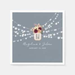 Servilleta De Papel Dusty Blue Mason Jar Boda Napkins