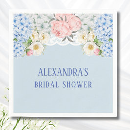 Servilleta De Papel Dusty Blue Peony Romantic Hydrangea Bridal Shower