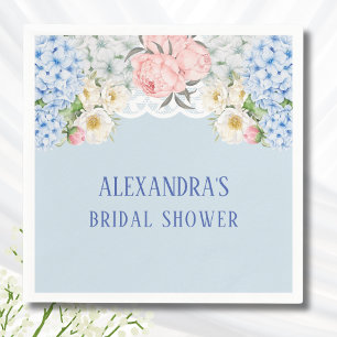 Servilleta De Papel Dusty Blue Peony Romantic Hydrangea Bridal Shower