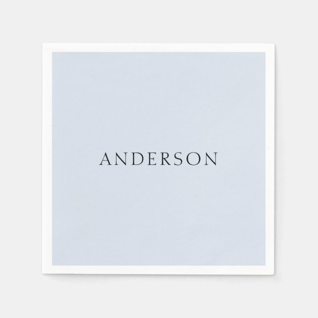 Servilleta De Papel Dusty Blue Personalizado Apellido II (Anverso)