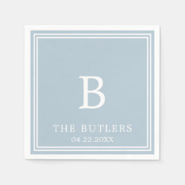 Servilleta De Papel Dusty Blue Personalizado Boda Cocktail Napkins