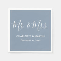 Dusty Blue personalizado Sr. y Sra. Boda