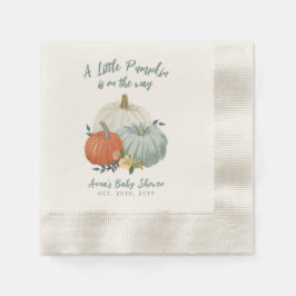Servilleta De Papel Dusty Blue Pumpkin Baby Shower