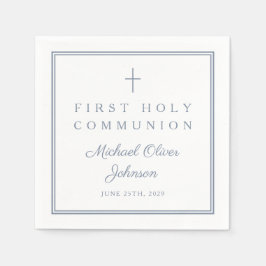 Servilleta De Papel Dusty Blue Religious Boy First Holy Communion