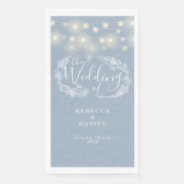 Servilleta De Papel Dusty Blue String ilumina Boda Floral