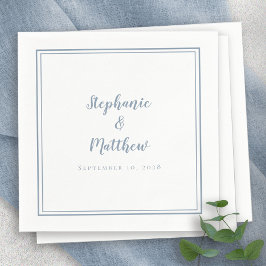 Servilleta De Papel Dusty Blue Wedding Elegant Simple Modern Reception