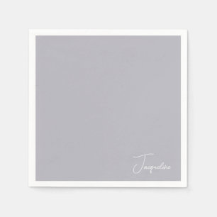 Servilleta De Papel Dusty Blue White Script Nombre Shower Coctel