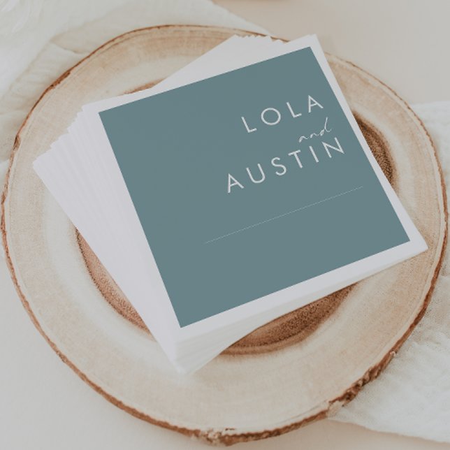 Servilleta De Papel Dusty Boho | Napkins con Boda azul (Subido por el creador)