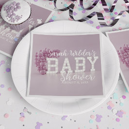 Servilleta De Papel Dusty Chica rosa Balloon Arch Baby Shower Napkins