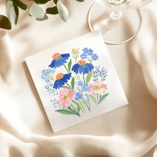 Servilleta De Papel Dusty Cornflower Wildflower Meadow Baby Shower