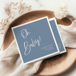 Servilleta De Papel Dusty/ Denim Blue Oh Baby Baby Shower