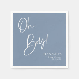 Servilleta De Papel Dusty/ Denim Blue Oh Boy Baby Shower