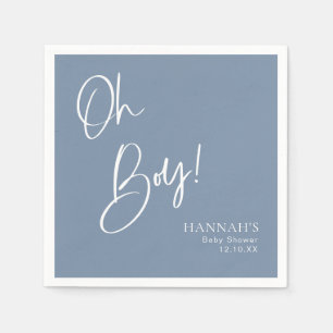 Servilleta De Papel Dusty/ Denim Blue Oh Boy Baby Shower