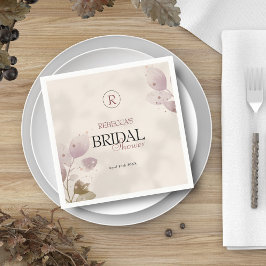 Servilleta De Papel Dusty mutado Rubor Floral rosa ducha de novia