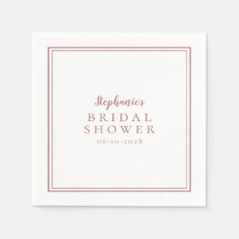 Servilleta De Papel Dusty Rosa Bridal Shower Boda Simple Moderno