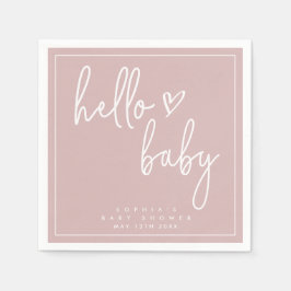 Servilleta De Papel Dusty rosa Minimalista moderno Boho Baby Shower