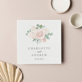 Servilleta De Papel Dusty Rosa Rosa Eucalyptus Greenery Boda