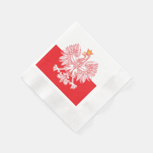 Servilleta De Papel Eagle polaco resumido en rojo