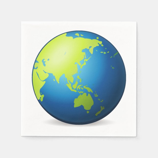 Servilleta De Papel Earth Globe Asia - Emoji (Anverso)