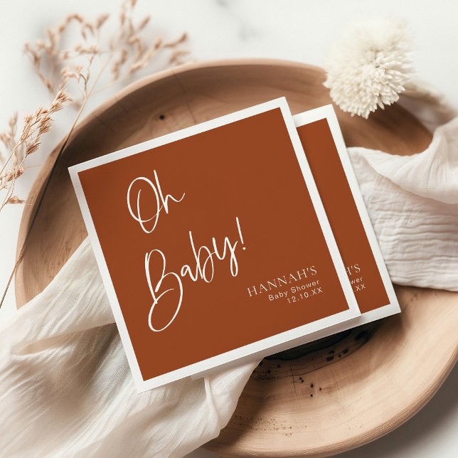 Servilleta De Papel Earthy Terracotta Bohemian Baby Shower (Subido por el creador)