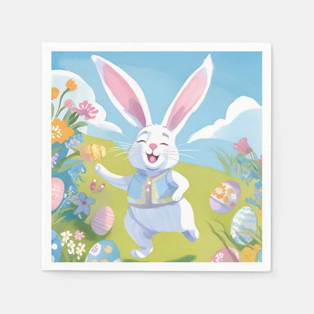 Servilleta De Papel Easter Bunny | Cute Easter Pastel Wildflower (Anverso)