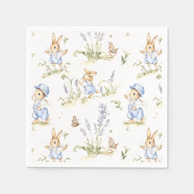 Servilleta De Papel Easter Bunny Vintage Rabbit Paper (Anverso)