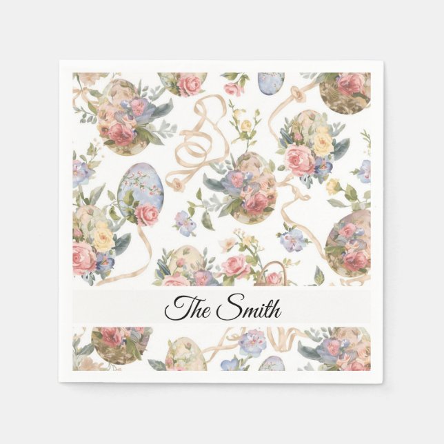 Servilleta De Papel Easter Egg Hunt Party Napkins with Name (Anverso)