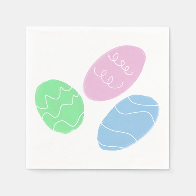 Servilleta De Papel Easter Eggs Doodles  (Anverso)