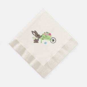 Servilleta De Papel Easter Rabbit con Wheelbarrow of Eggs Paper Napkin