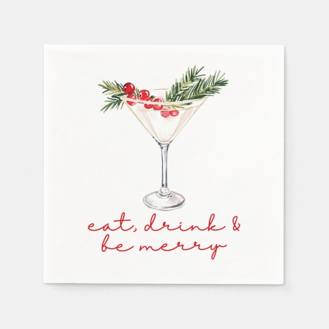 Servilleta De Papel Eat, Drink, and Be Merry Christmas  (Anverso)