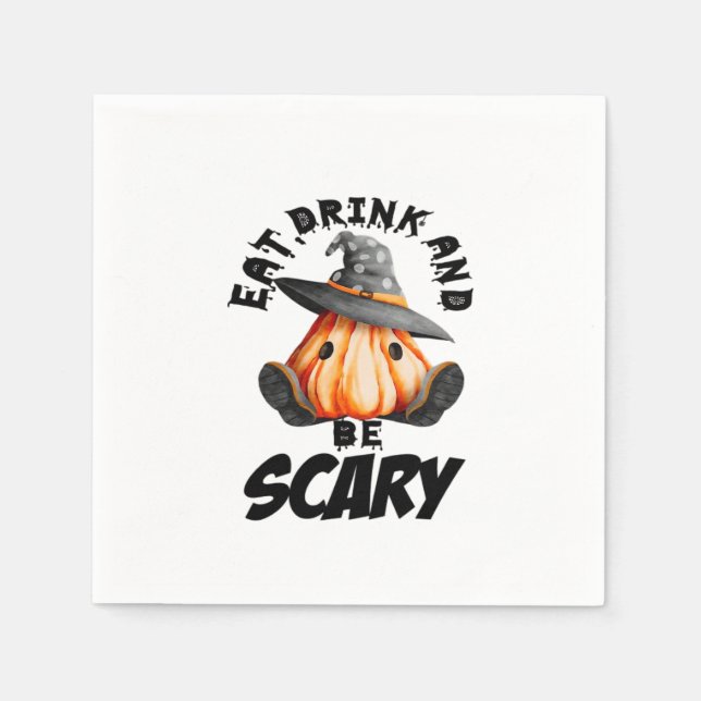 Servilleta De Papel Eat Drink And Be Scared Retro Cool (Anverso)