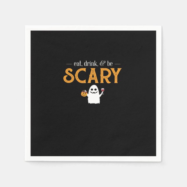 Servilleta De Papel Eat Drink And Be Scary Classic Aesthetic Unique (Anverso)