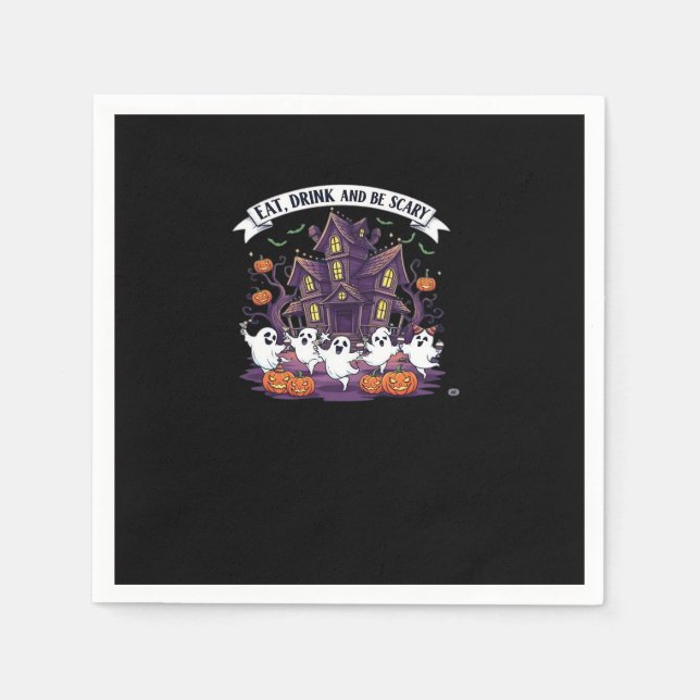 Servilleta De Papel Eat Drink And Be Scary Classic Funny Retro (Anverso)