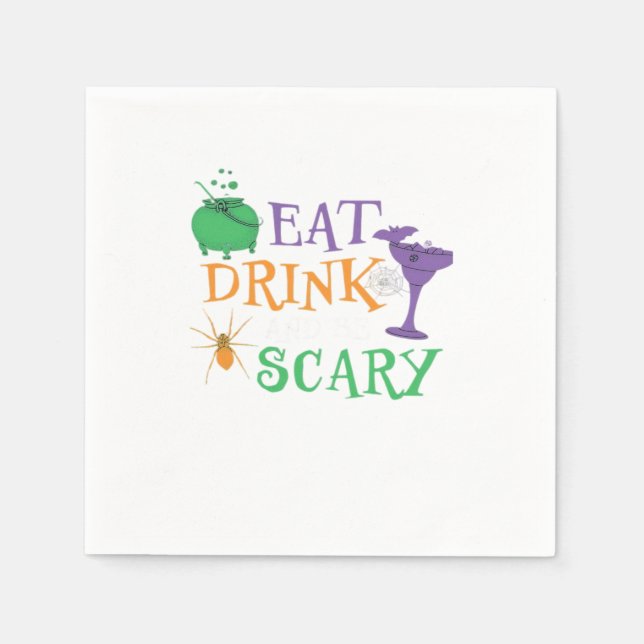 Servilleta De Papel Eat Drink And Be Scary Halloween (Anverso)